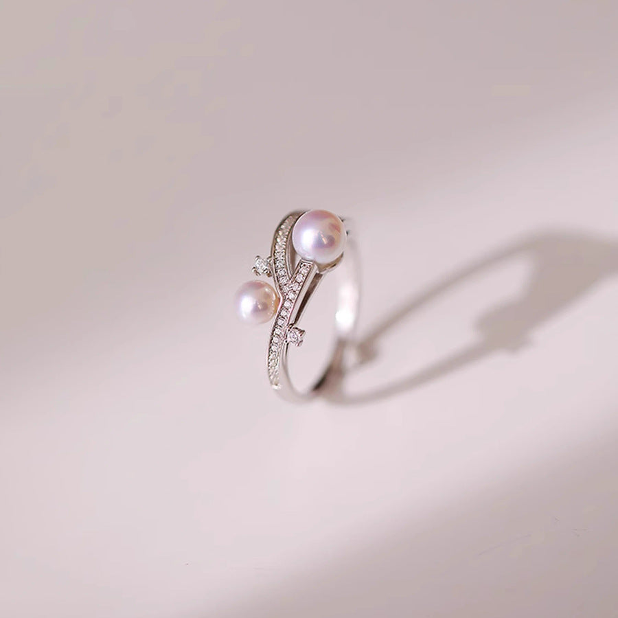 Keep Pushing Through Double Pearl Ring