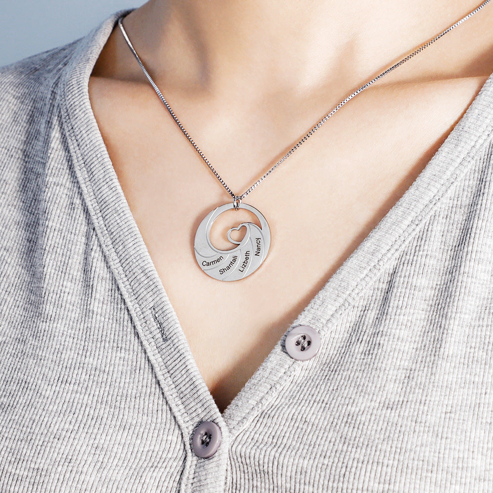 2-5 Names Circular Pendant Necklace