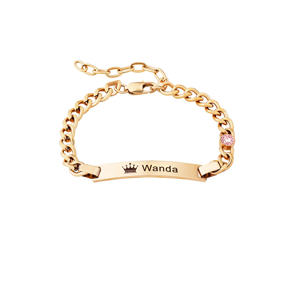 Personalized Dainty  Bracelet with Birthstone Birthday Valentine's Day Anniversary Gift for Girl Kid Women