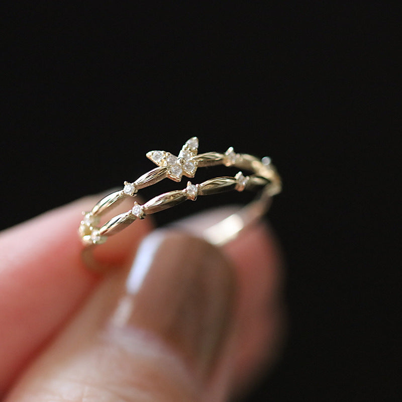 Self Healing Double Layered Butterfly Ring