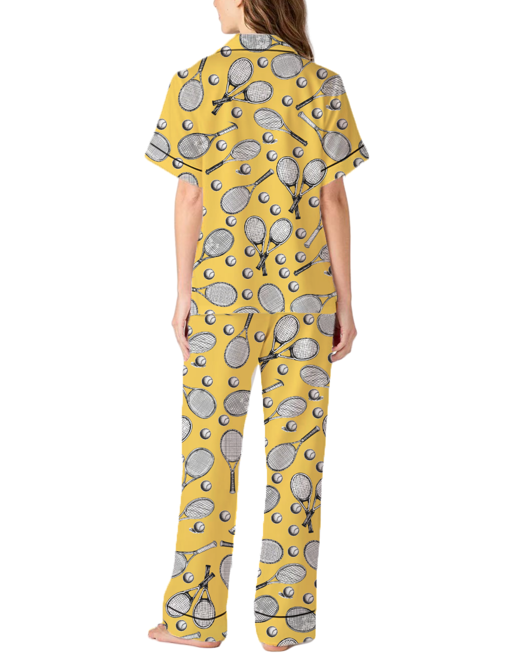 Tennis Silky Satin Pajama Pants Set For Women