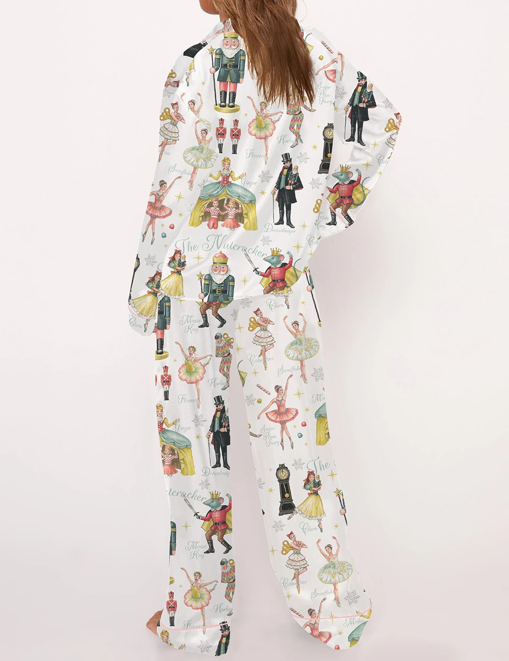 Nutcracker Ballet Christmas Satin Pajama Set	