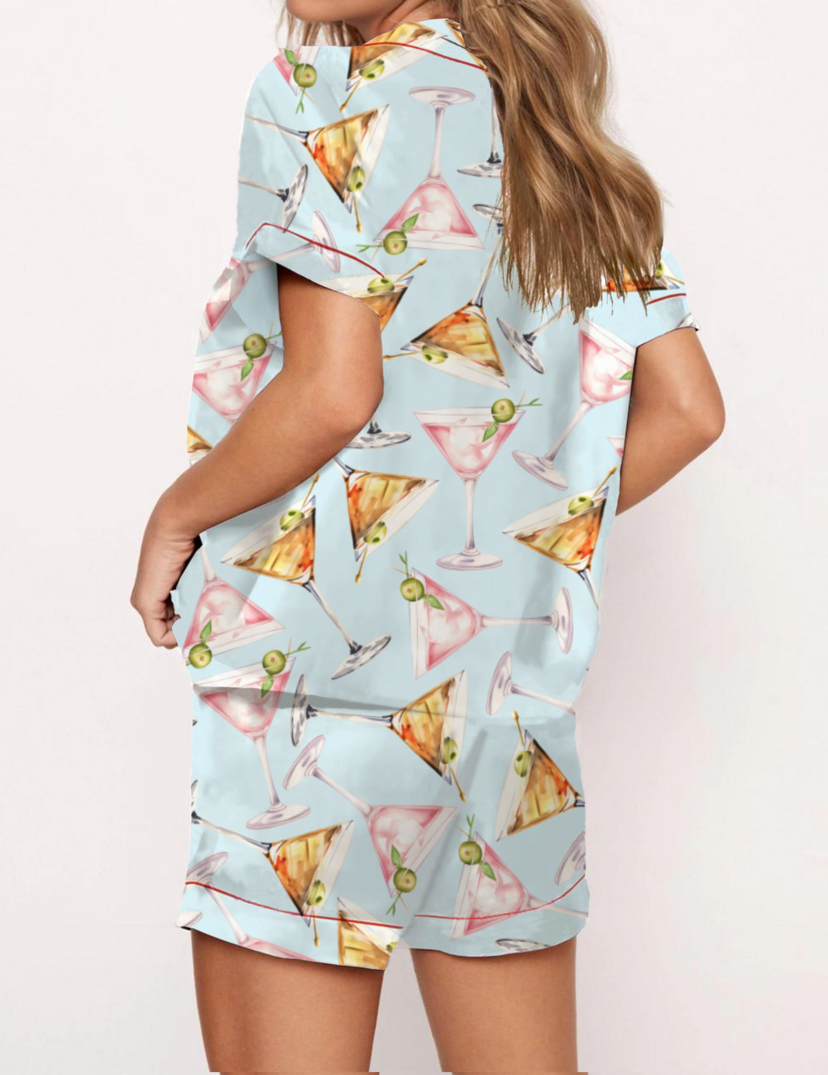 Aperol Spritz Holiday Satin Pajama Short Set