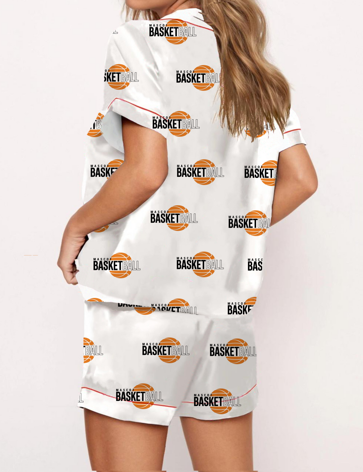 Basketball Silky Satin Pajama Short Set For Women