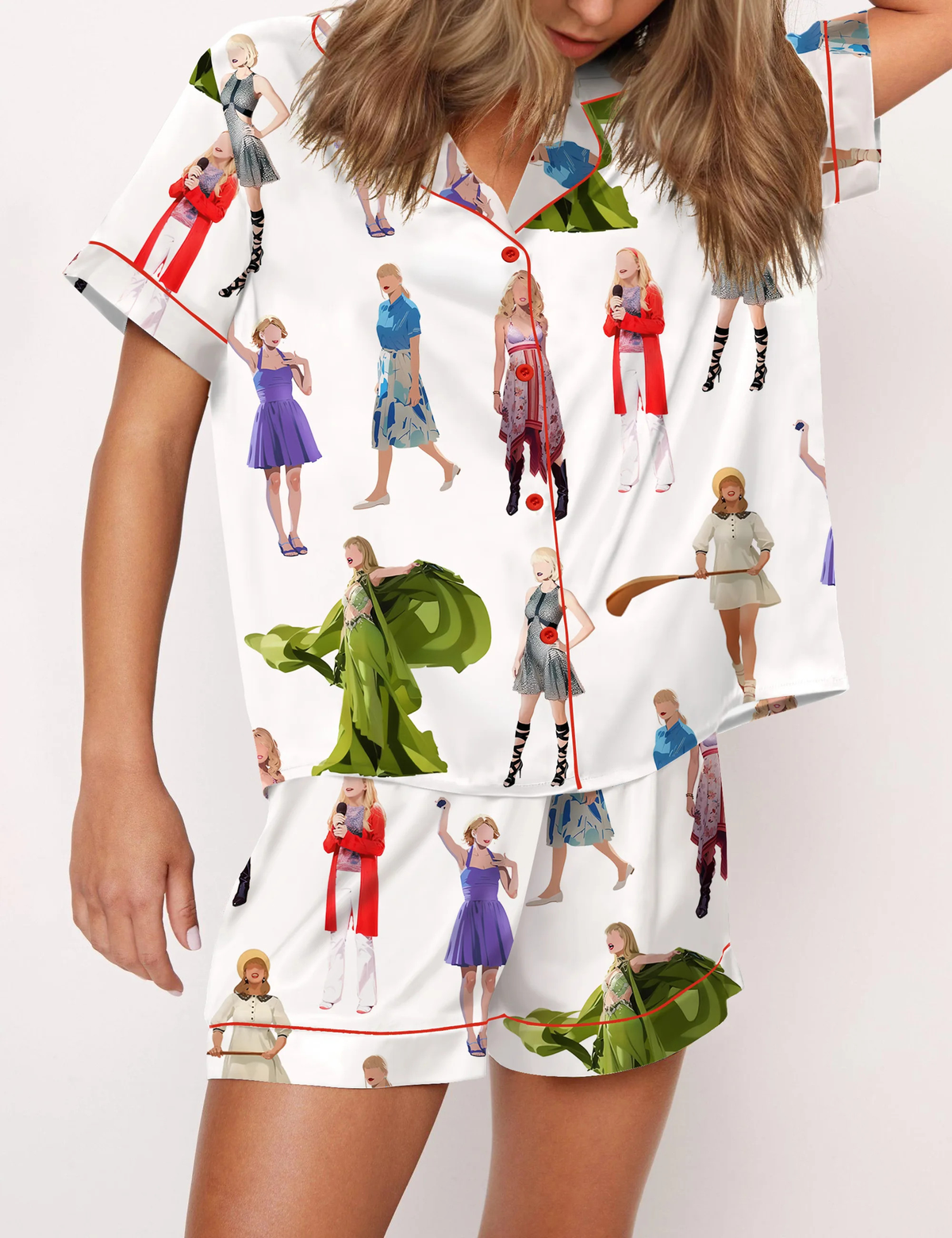 Music Artists Satin Pajama Set For Women	