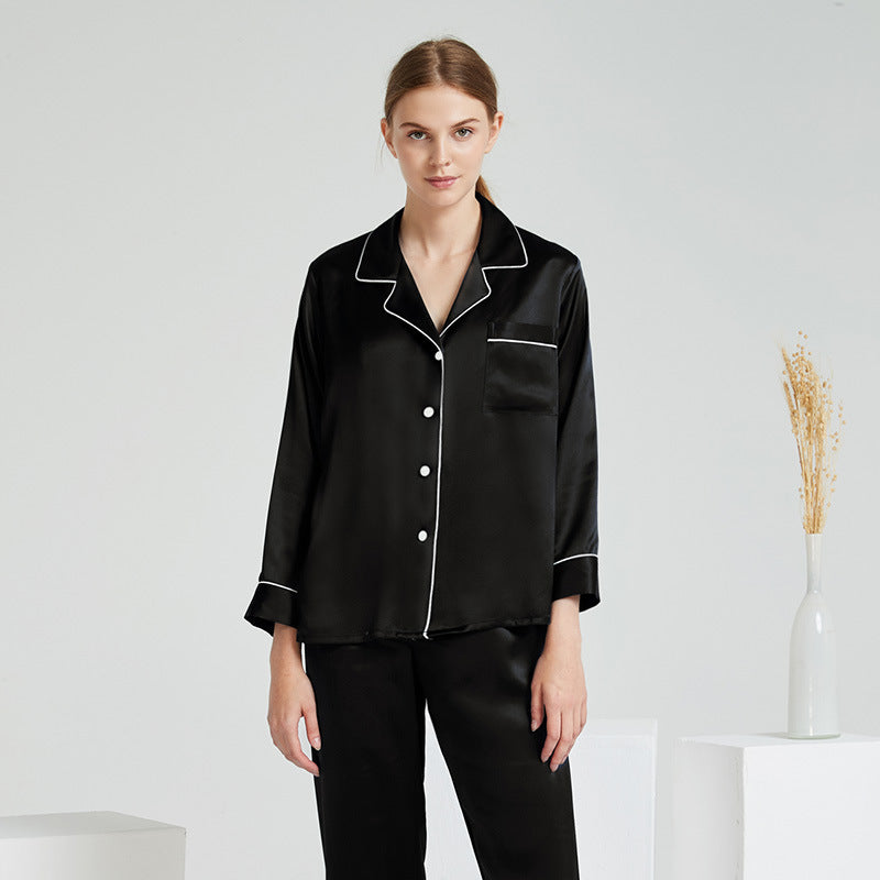 Washable Silk Long-Sleeve Pajama Set