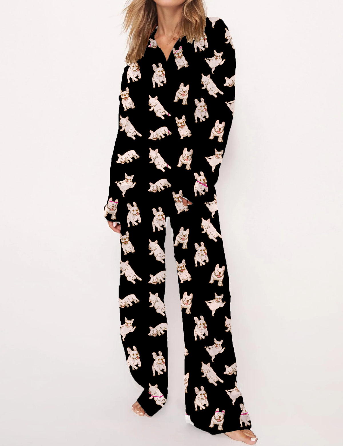 French Bulldog Satin Pajama Set