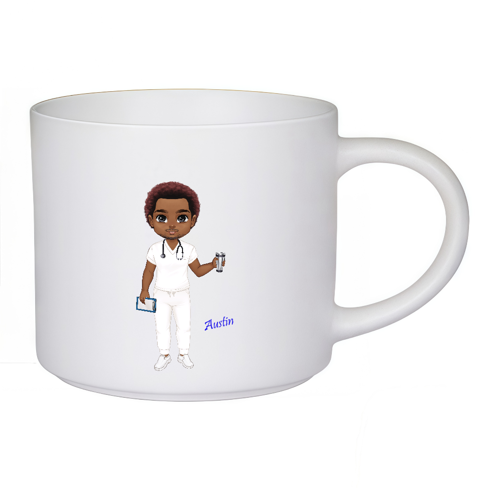 Personalized Cartoon Medical Character Coffee Cup Ceramic Mug Birthday Gratitude Gift for Nurse Doctor Medical Staff