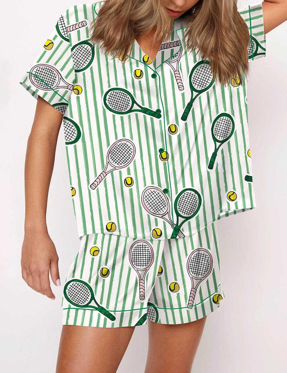 Wimbledon Tennis Satin Pajama Set	