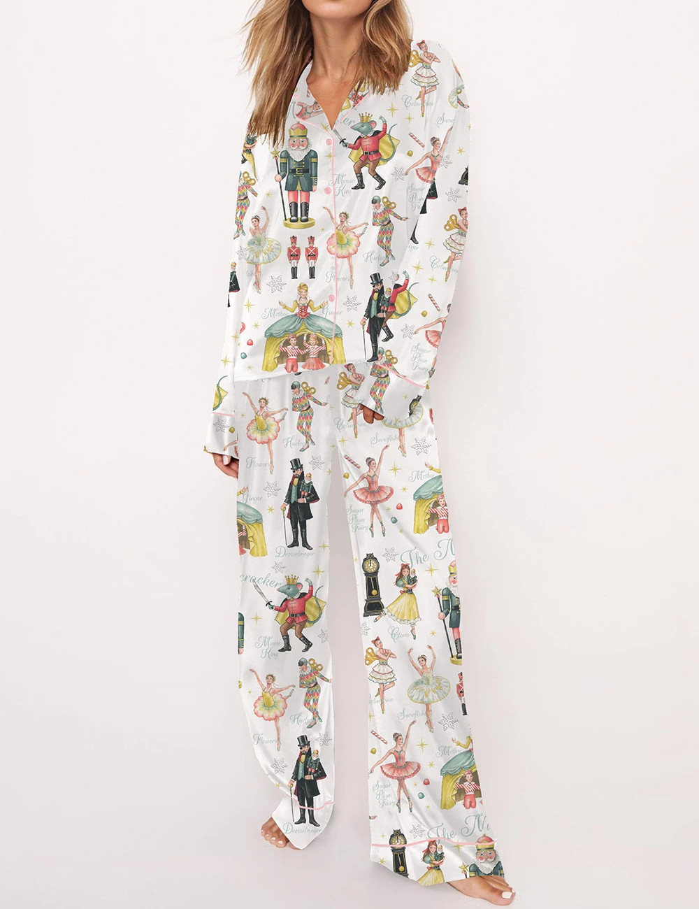 Nutcracker Ballet Christmas Satin Pajama Set	