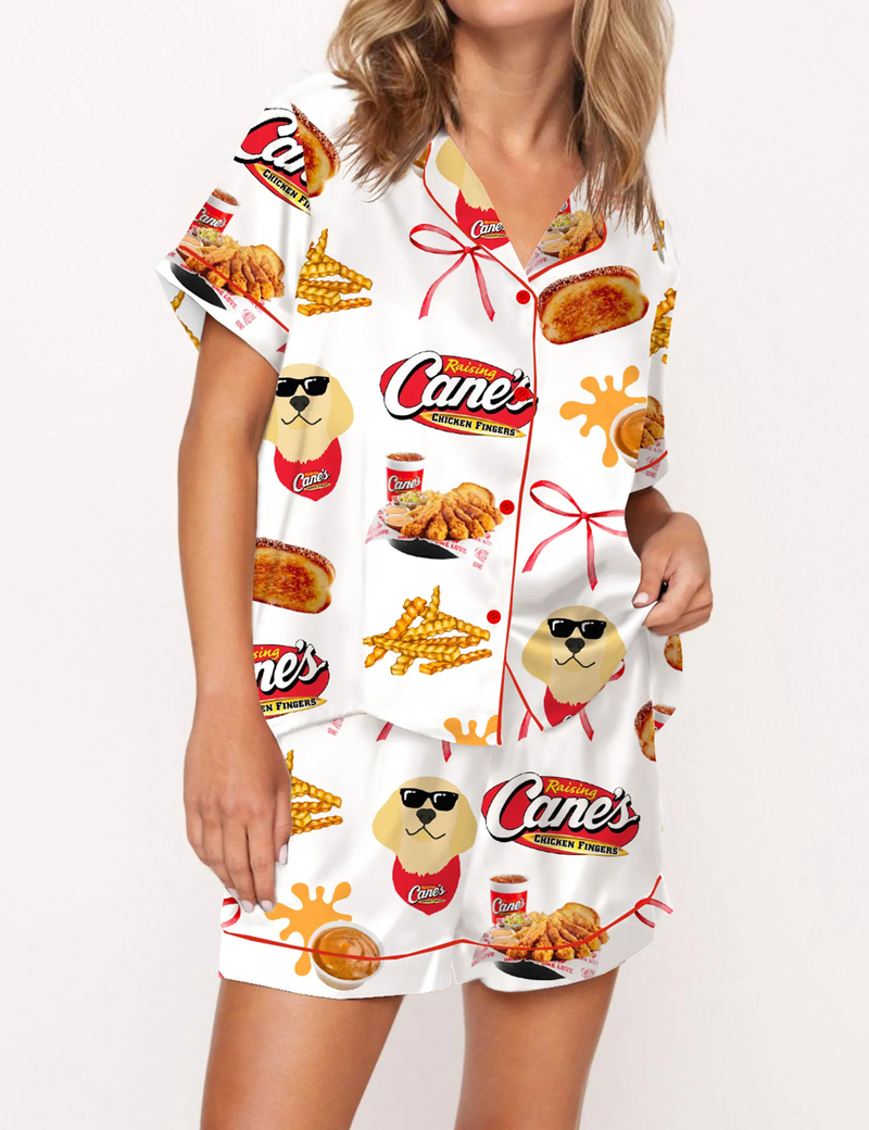 Raising Chicken Silky Satin Pajama Set For Women	
