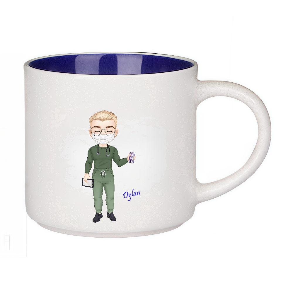 Personalized Cartoon Medical Character Coffee Cup Ceramic Mug Birthday Gratitude Gift for Nurse Doctor Medical Staff