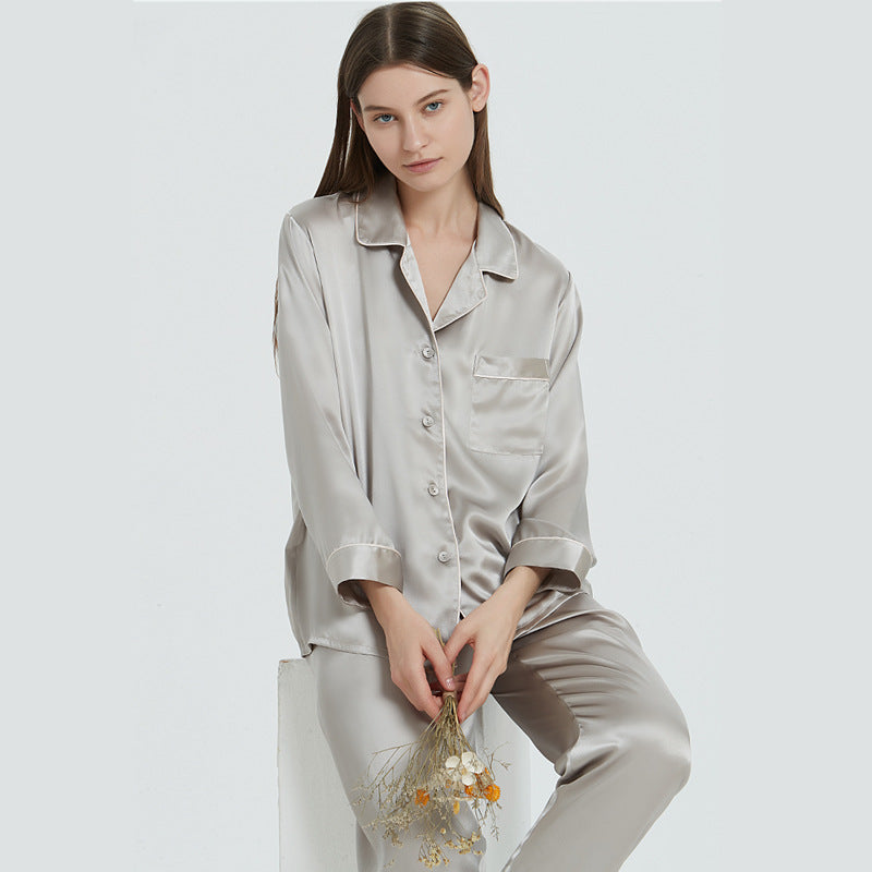 Washable Silk Long-Sleeve Pajama Set