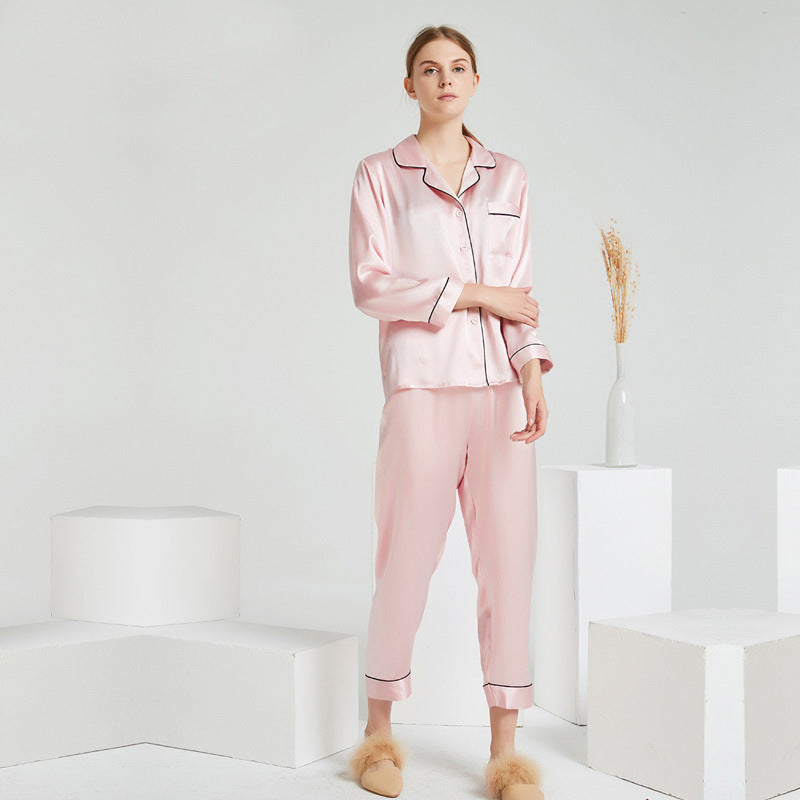 Washable Silk Long-Sleeve Pajama Set