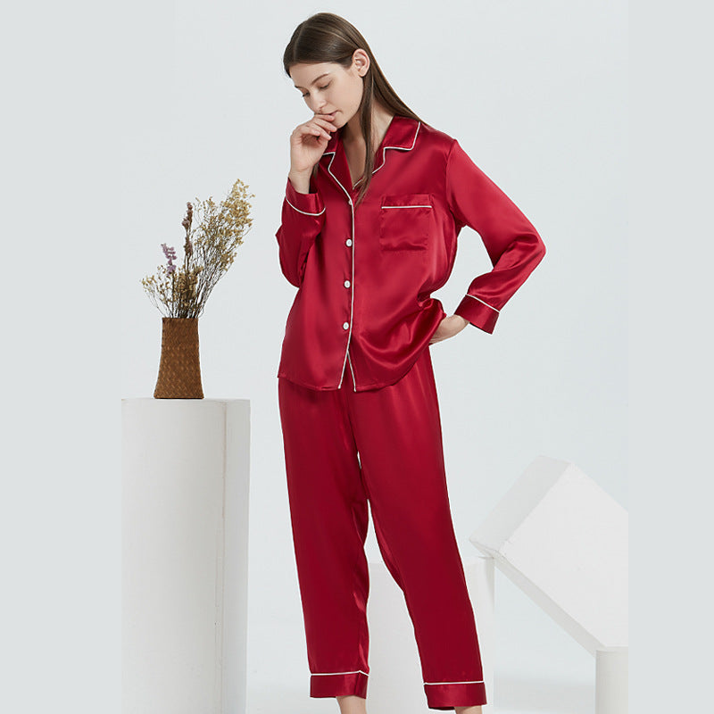 Washable Silk Long-Sleeve Pajama Set